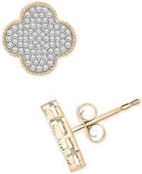 Macy's Men's Diamond Clover Stud Earrings (1/2 ct. t.w.) in 10k Yellow Gold