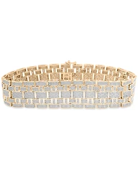 Men's Diamond Bracelet (4 ct. t.w) in 14k Gold-Plated Sterling Silver & Sterling Silver
