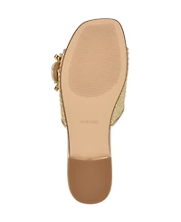 Nine West Women's Laniey Embellished Flat Slide Sandals