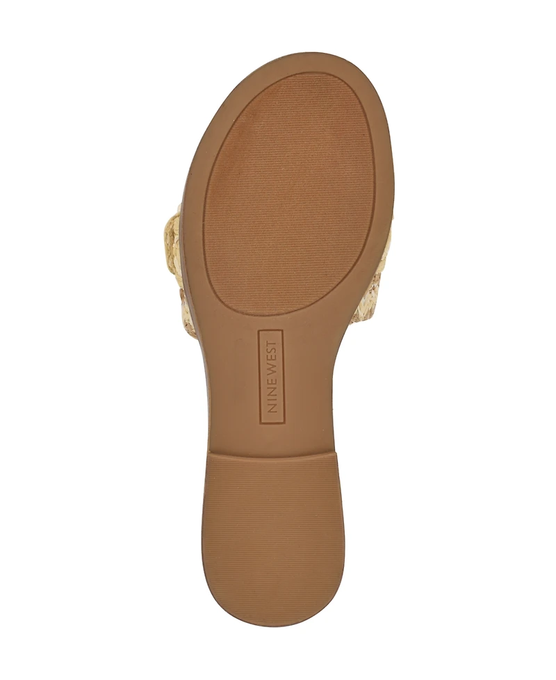 Nine West Women's Poland Woven Slip-On Flat Sandals