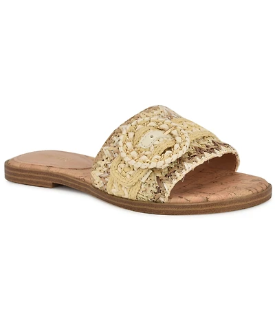 Nine West Women's Poland Woven Slip-On Flat Sandals
