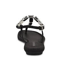 Nine West Women's Dynasti Embellished T-Strap Flat Sandals