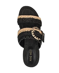 Nine West Women's Sameey Woven Slip-On Flat Sandals