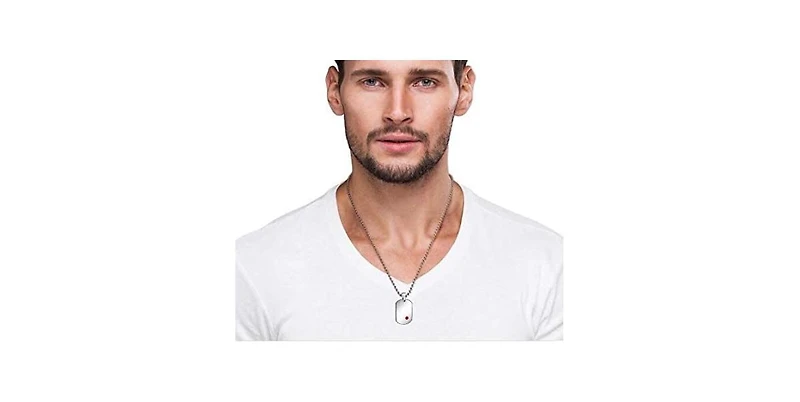 Bling Jewelry Medical Id Dog Tag Steel Pendant Necklace 20" Chain