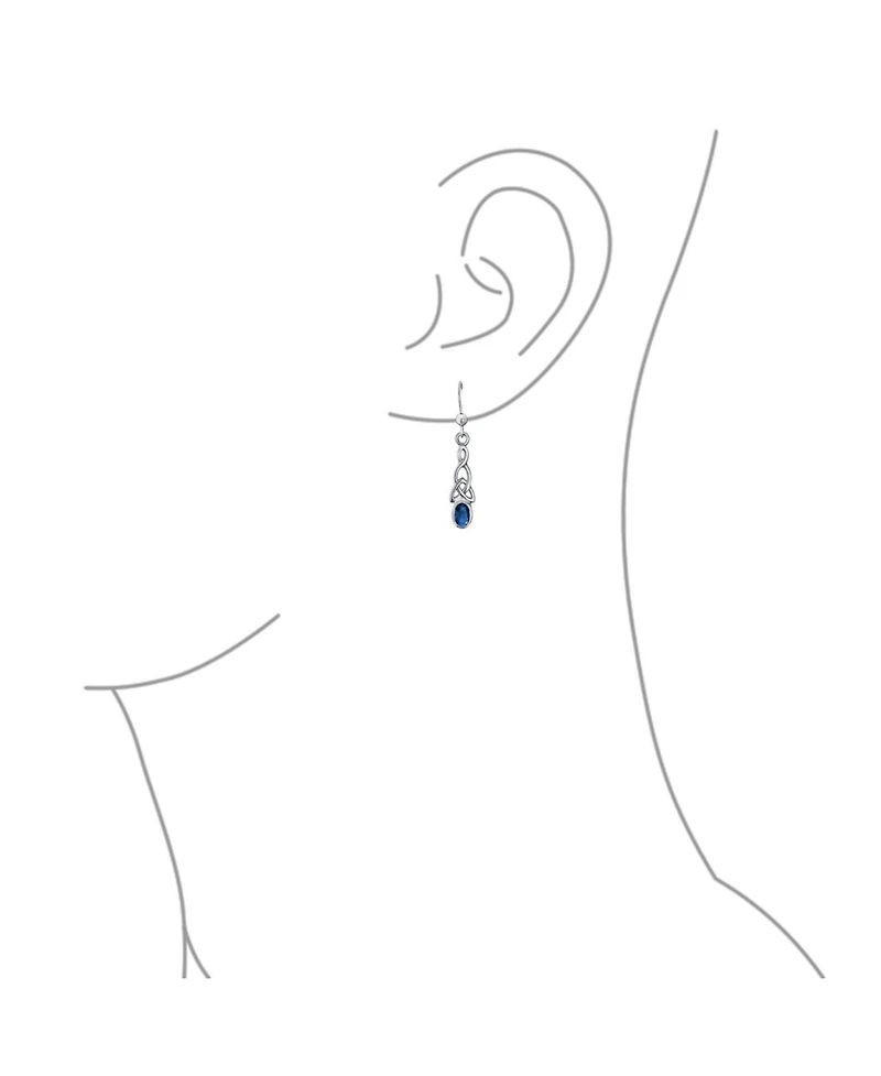 Bling Jewelry Bff Blue Kelly Green Simulated Emerald Love Knot Dangle Earrings Sterling Silver