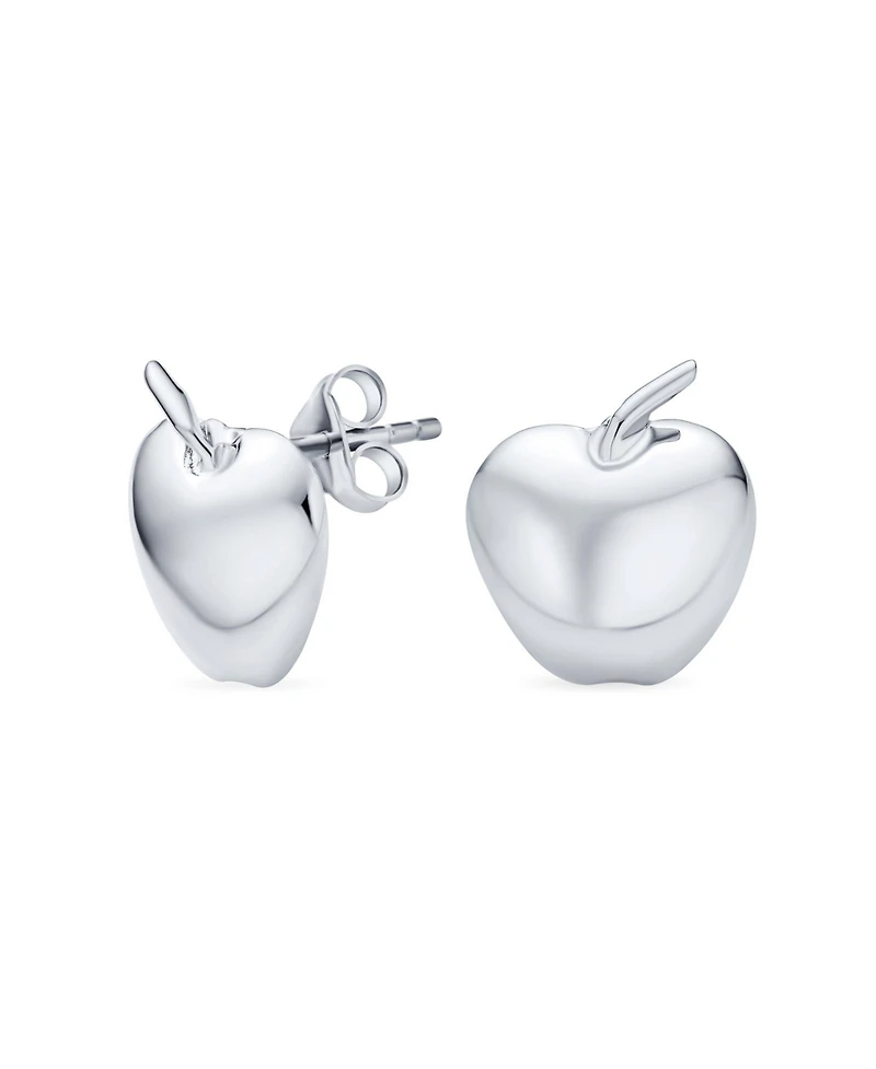 Bling Jewelry Apple Stud Earrings in Rose Gold Plated Sterling Silver