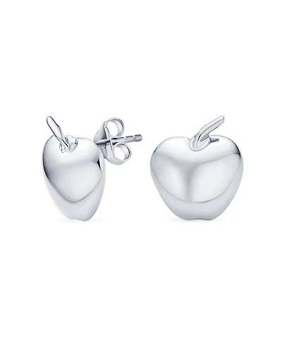 Bling Jewelry Apple Stud Earrings in Rose Gold Plated Sterling Silver