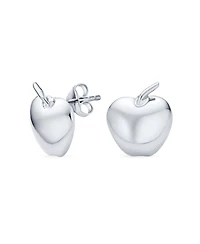 Bling Jewelry Apple Stud Earrings in Rose Gold Plated Sterling Silver