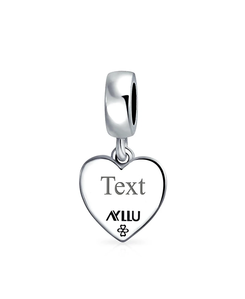 Bling Jewelry Heart Dangle Charm Bead Sterling Silver European Bracelet
