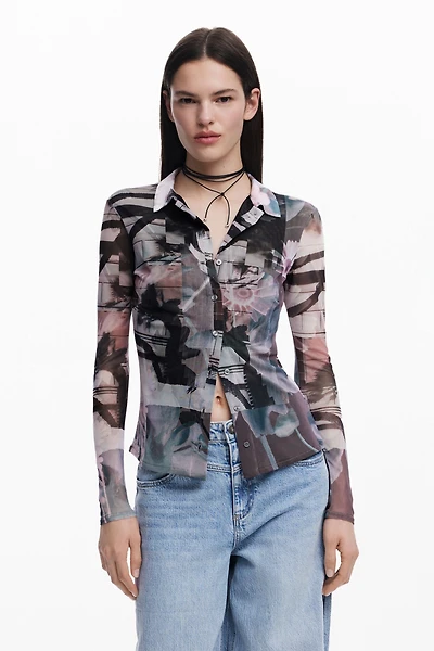 Desigual Women's Buttoned tulle T-shirt