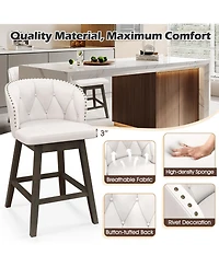 Set of 2 Counter Height Fabric Upholstered Bar Stools Stylish and Comfortable Seating for Kitchen or