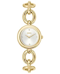 Hugo Boss Women's Live Quartz Slim Ionic Plated Thin Gold-Tone Stainless-Steel Watch, 28mm