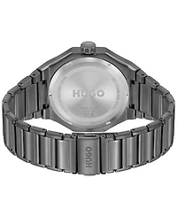 Hugo Boss Men's Grail Sport Quartz Multifunction Ionic Plated Gray Stainless-Steel Watch, 44mm