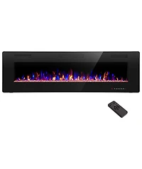 Kismile Electric Fireplace inch Recessed and Wall Mounted,The Thinnest FireplaceLow Noise, Fit for 2 x 6 Stud, Remote Control with Timer,Touch Screen