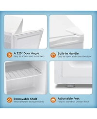 Kismile Mini Freezer,1.1 Cu.ft Upright Freezer with Reversible Single Door,Removable Shelves,Small Freezer with Adjustable Thermostat for Home/Kitchen
