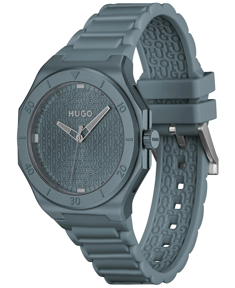 Hugo Boss Men's Grail Light Quartz Blue Silicone Watch, 42mm