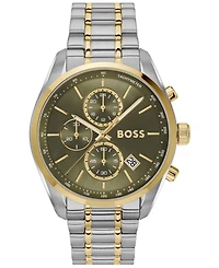 Hugo Boss Men's Grand Prix 44 Quartz Chronograph Two-Tone Stainless-Steel Watch, 44.50mm