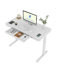Flexispot EG9W-e, Electric Height Adjustable Glass Top Standing Desk, Black