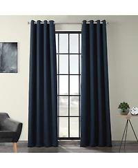 Half Price Drapes Grommet Textured Faux Linen Room Darkening Curtain