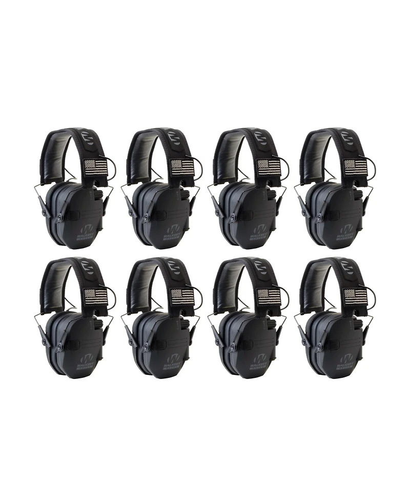 Walker's Razor Slim Ultra Low Profile Compact Design Earmuffs (Black) 8-Pack