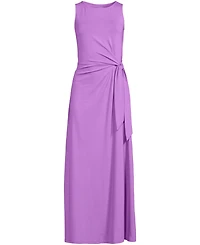 Lands' End Women's Cotton Modal Sleeveless Tie Waist Maxi Dress