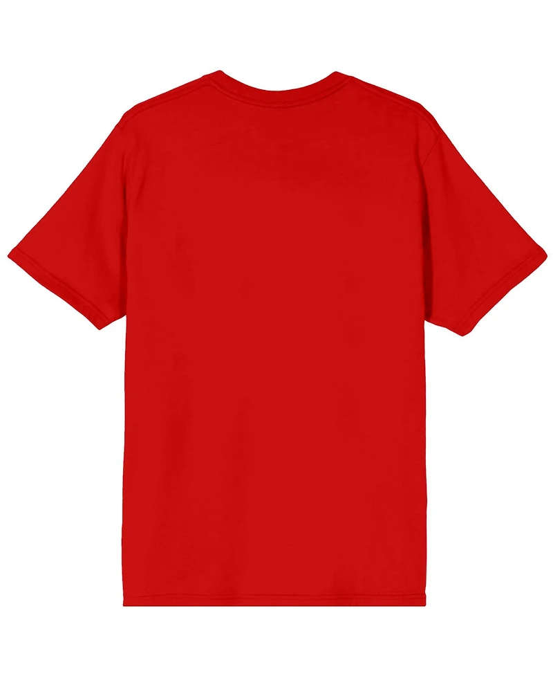Smile Men's Text With Hidden Face Crew Neck Short Sleeve Adult Red T-shirt-xxl