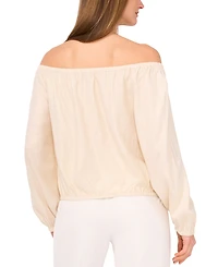 Vince Camuto Women's Off-The-Shoulder Tie-Hem Button-Front Top