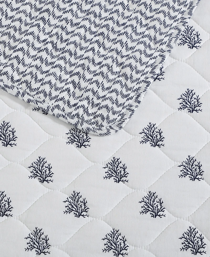 Nautica Coral Beach Reversible 3-Pc. Quilt Set