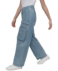 Dkny Jeans Women's Wide-Leg Utility Pocket Cargo Jeans - J0G