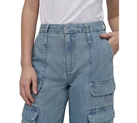 Dkny Jeans Women's Wide-Leg Utility Pocket Cargo Jeans - J0G
