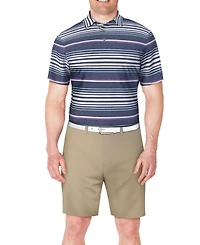 Pga Tour Men's Short Sleeve Striped Polo Shirt