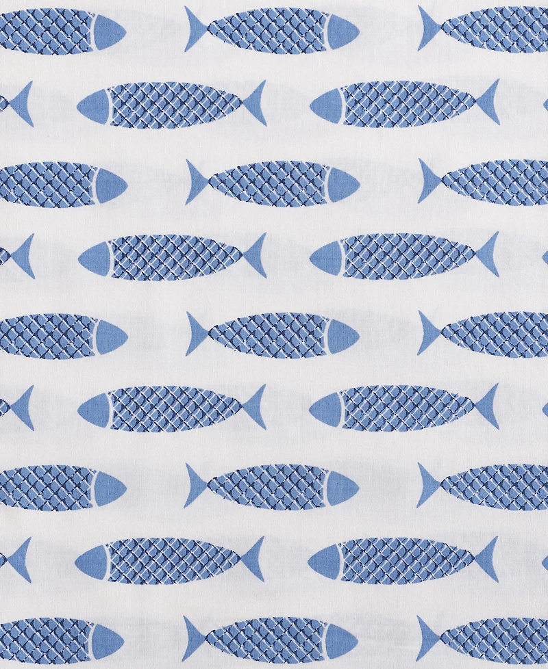 Nautica Woodblock Fish Percale 2-Pc. Duvet Cover Set, Twin