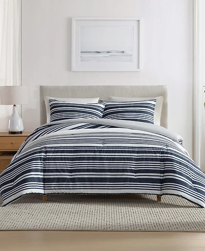 Nautica Coastline Stripe 3-Pc. Duvet Cover Set