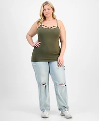 Aveto Trendy Plus Strappy Cross-Front Tank Top