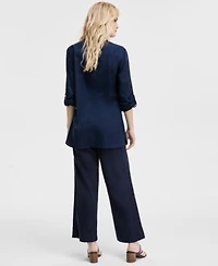 Tommy Hilfiger Womens Floral Puff Print Tunic Wide Leg Pants