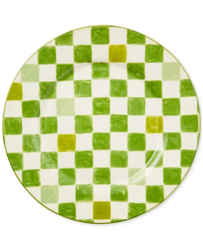 Mackenzie-Childs Green Check Round Platter