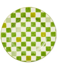 Mackenzie-Childs Green Check Round Platter
