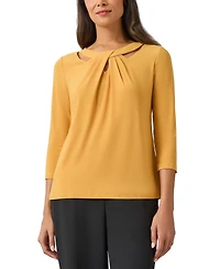 Kasper Women's 3/4 Sleeve Knot Front Jersey Top