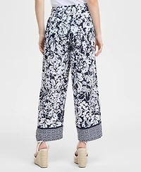 Tommy Hilfiger Women's Floral-Print Pull-On Wide-Leg Pants