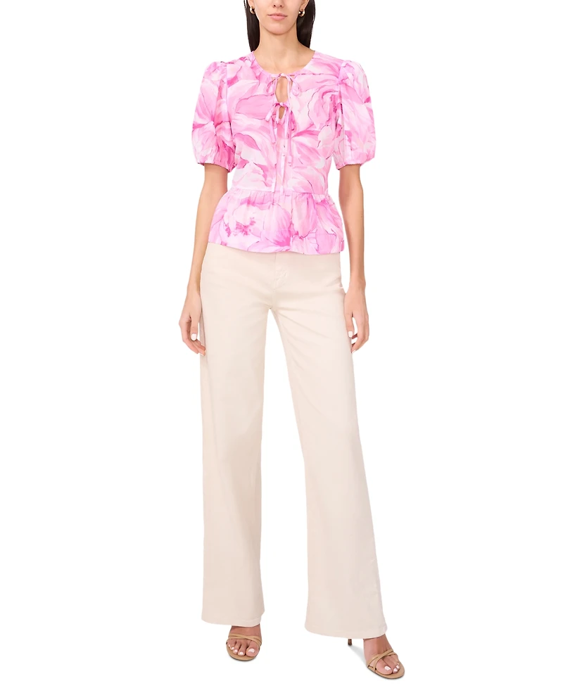 Parker Women's The Alina Cotton Tie-Front Peplum Top