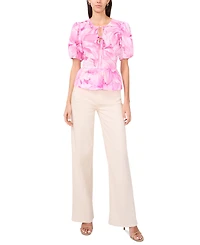 Parker Women's The Alina Cotton Tie-Front Peplum Top