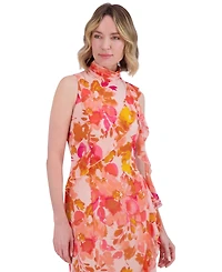 Eliza J Women's Printed Ruffle-Trims Chiffon Dress