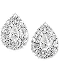 Grown With Love Lab Grown Diamond Pear & Round Double Halo Earrings (1-1/2 ct. t.w.) in 14k White Gold