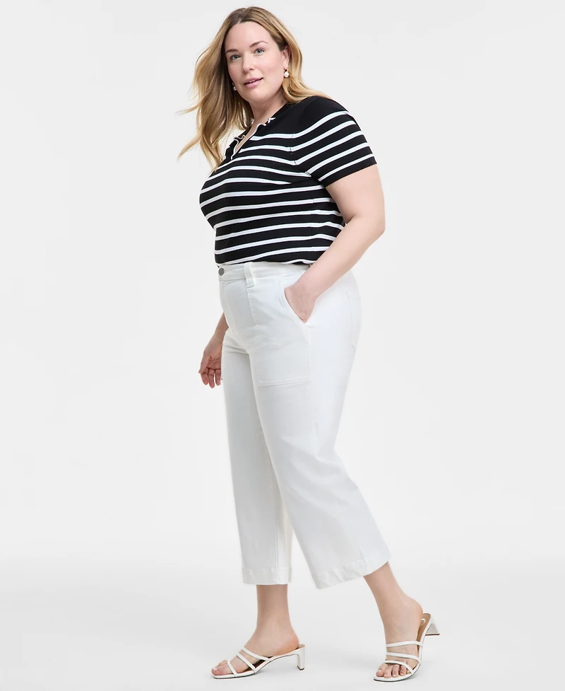 Liverpool Los Angeles Plus Stride High-Rise Cropped Wide-Leg Jeans