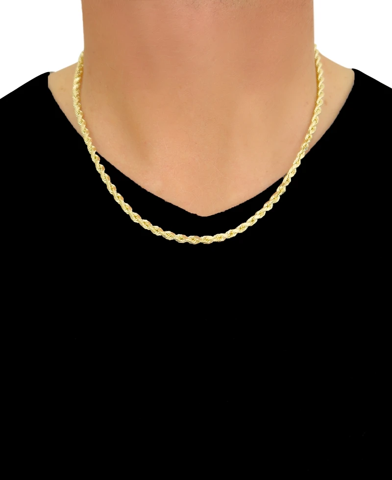 Italian Gold Forza Rope Chain 20" Necklace (4-1/10mm) in 14k Gold