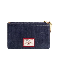 True Religion Horseshoe Denim Wristlet Pouch