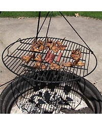 Outdoor Camping or Backyard Heavy-Duty Steel Round Fire Pit Cooking Rack Grill Grate - 40"