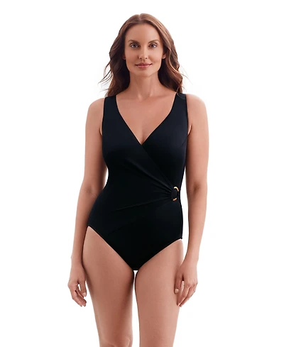 Longitude by Mimi Flamingo Women's Solitude O Ring Surplice One Piece Swimsuit