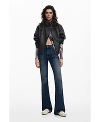 Desigual Women's Oversized leather-effect biker jacket