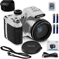 Minolta ProShot MN40Z 20MP Full Hd Camera with 40x Optical Zoom, Silver, Bundle with Mt-11 Multifunctional Octopus Tripod, 64GB Sdxc Memory Card and S